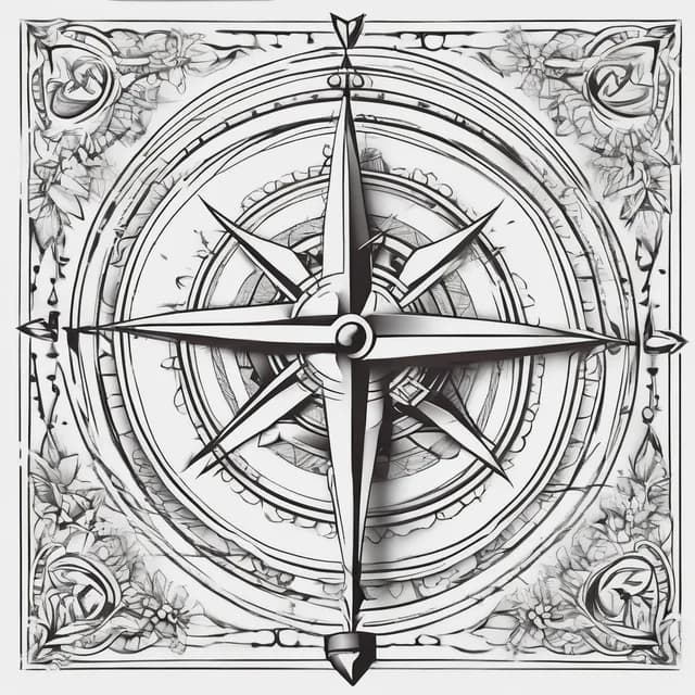 Compass And Arrow tattoo design