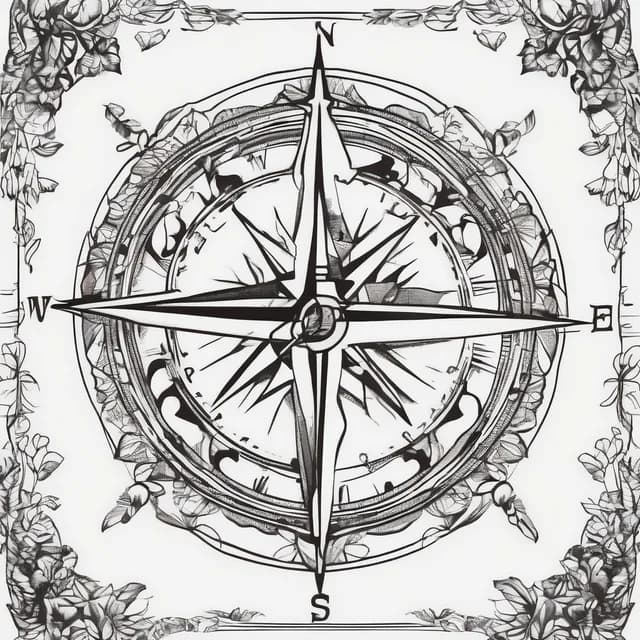 Compass And Campfire Tent tattoo design