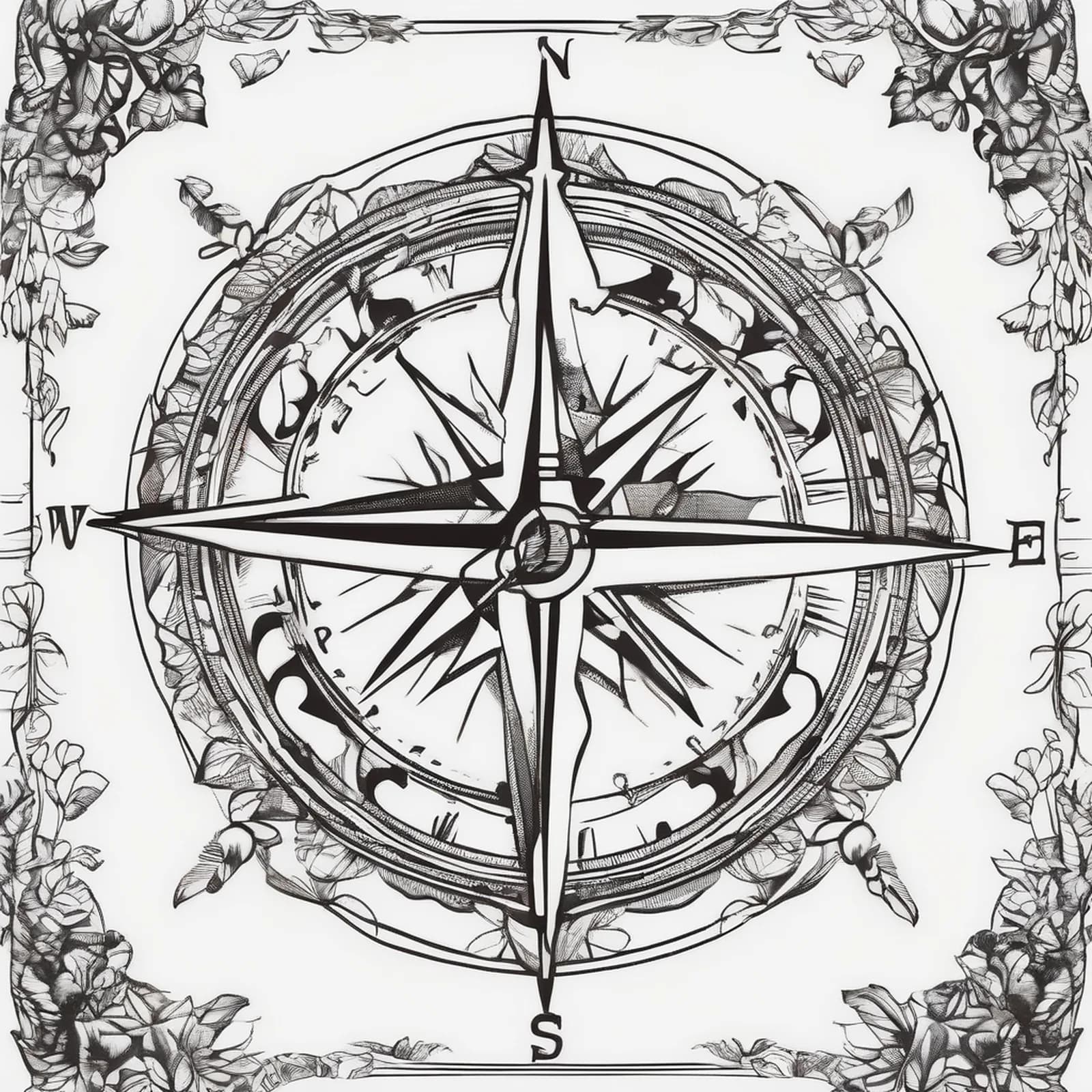 Compass And Campfire Tent tattoo design