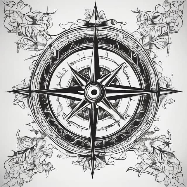 Compass And Candle Flame tattoo design