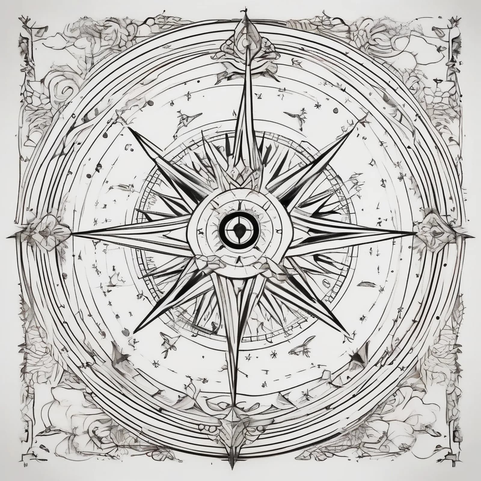 Compass And Constellation tattoo design