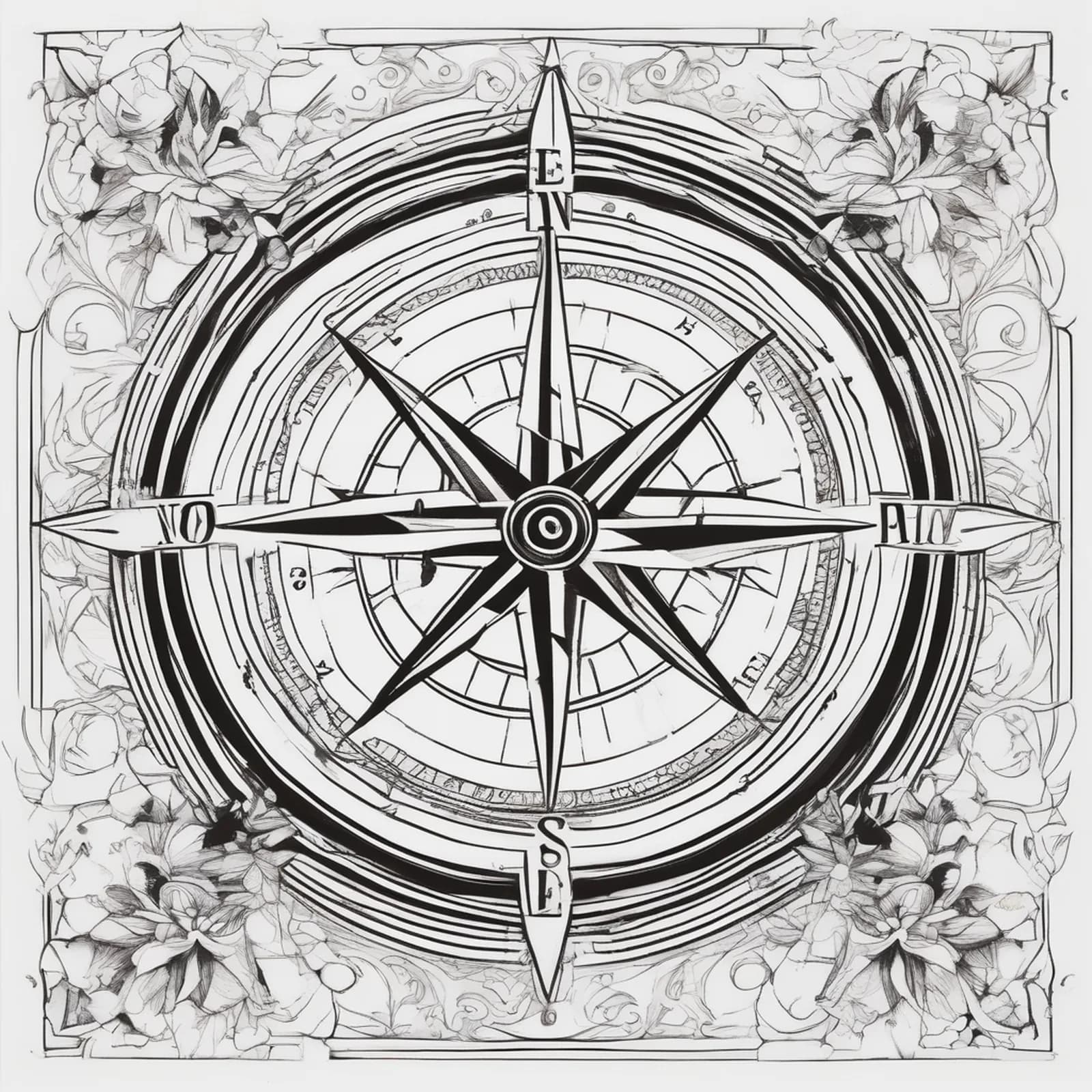 Compass And Coordinates tattoo design