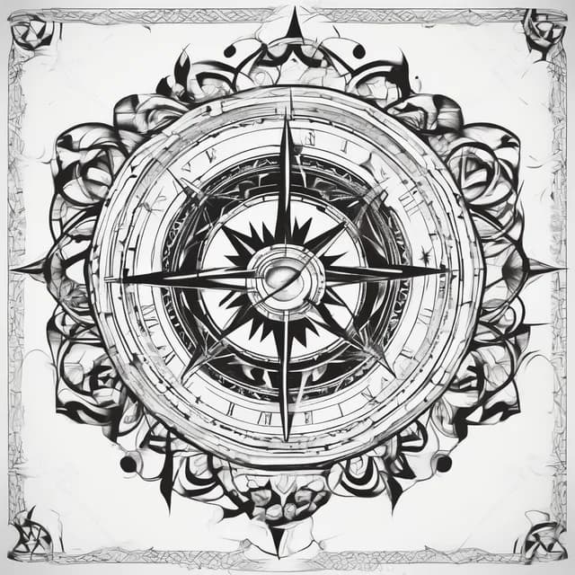 Compass And DNA Helix tattoo design