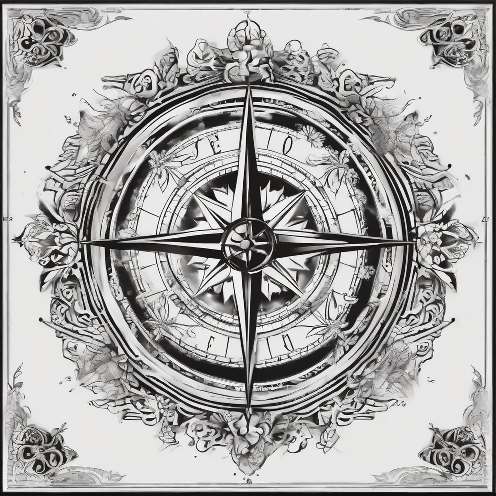 Compass And Four Seasons tattoo design