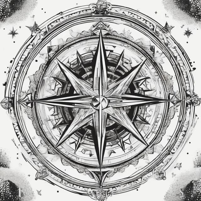 Compass And Galaxy tattoo design