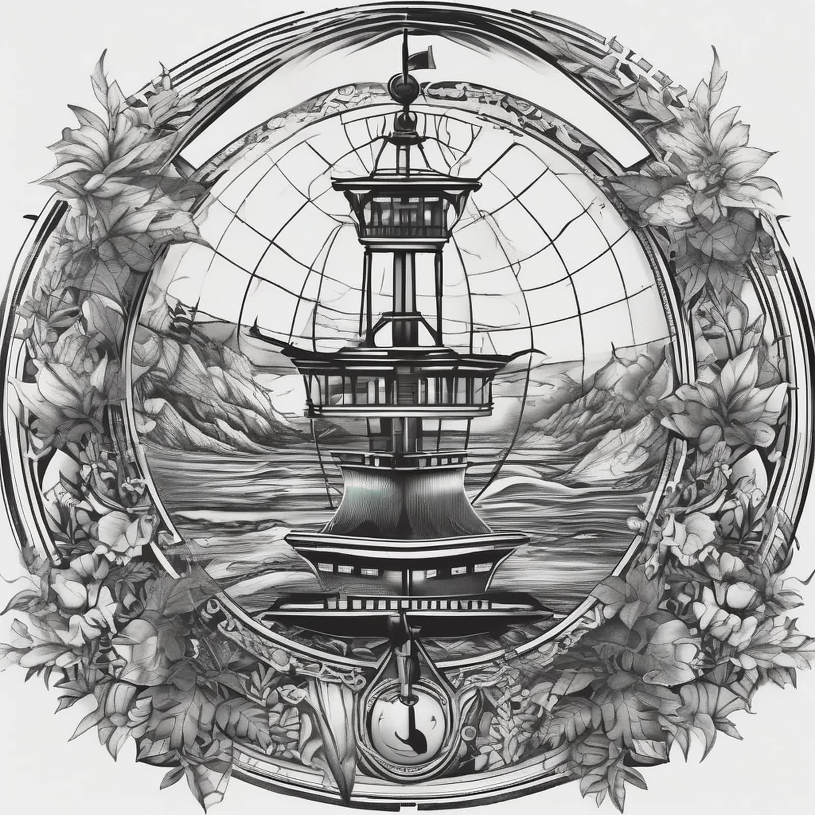 Compass And Globe tattoo design
