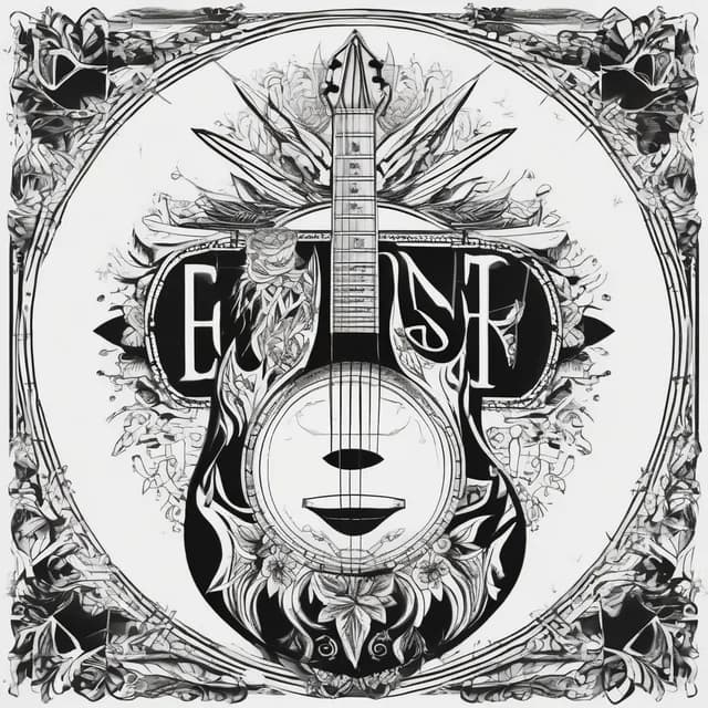 Compass And Guitar tattoo design