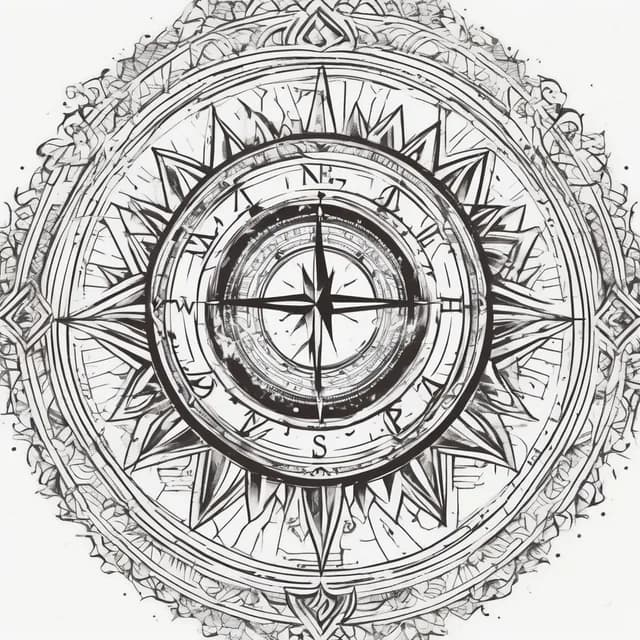 Compass And Heart tattoo design
