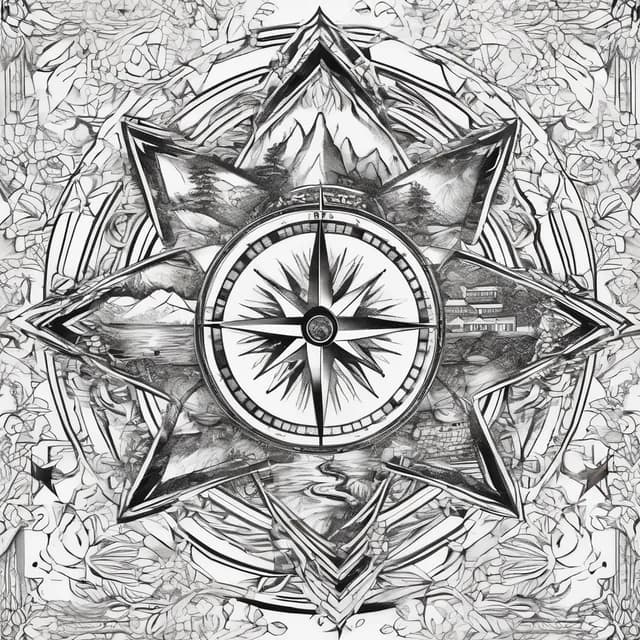 Compass And Home tattoo design