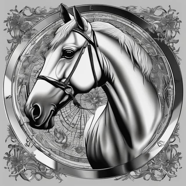 Compass And Horse tattoo design