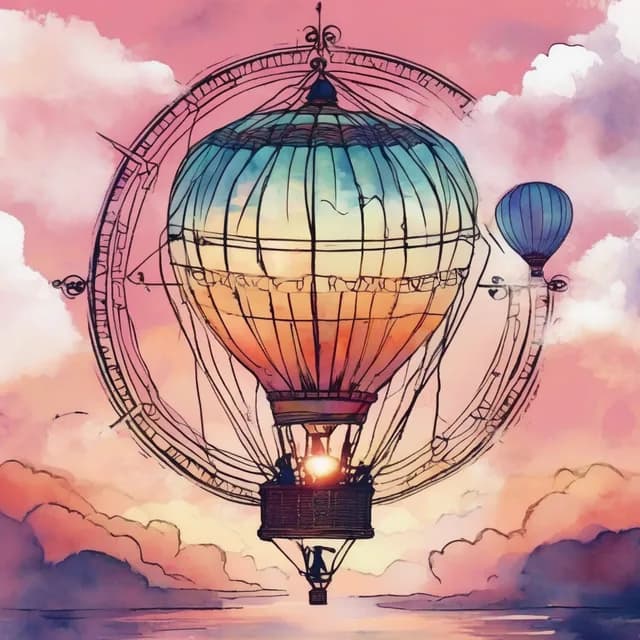 Compass And Hot Air Balloon tattoo design