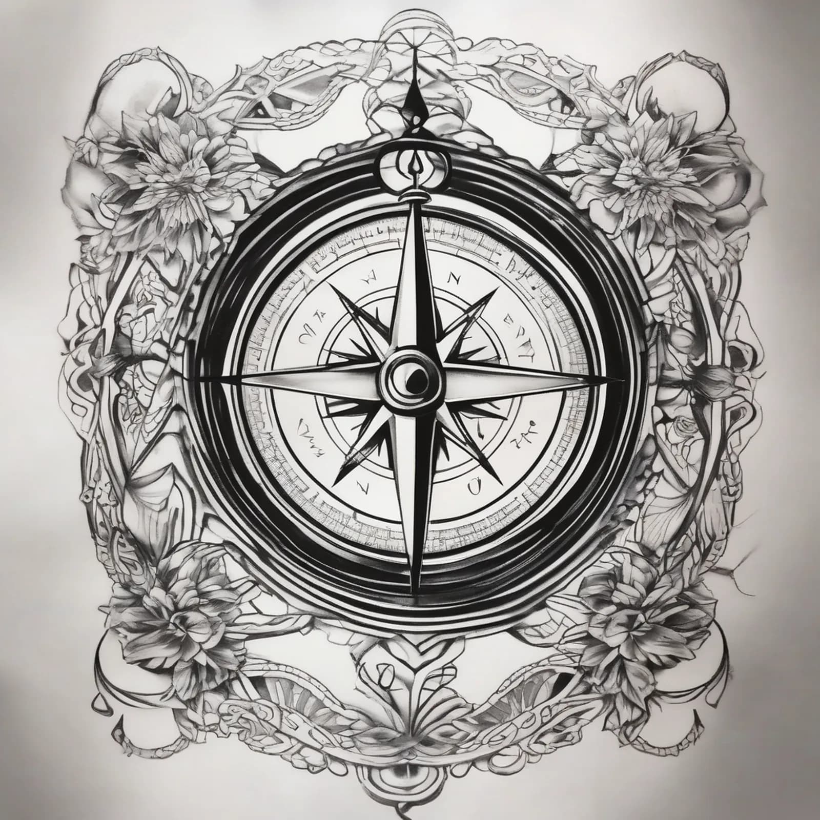 Compass And Infinity tattoo design