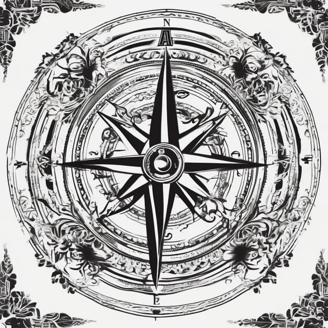 Compass And Key tattoo design
