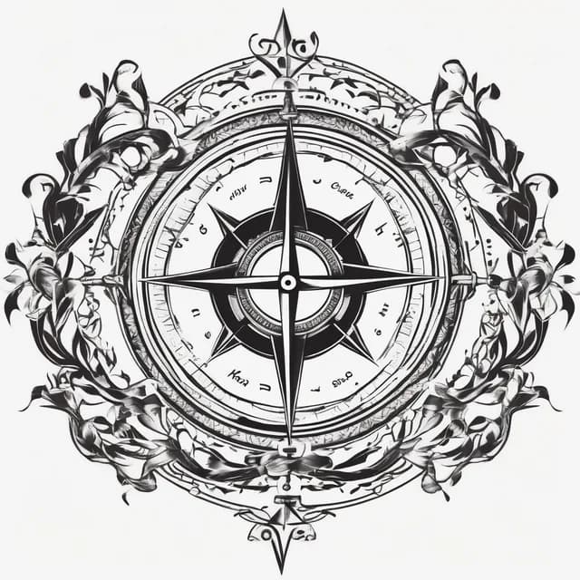 Compass And Knot tattoo design