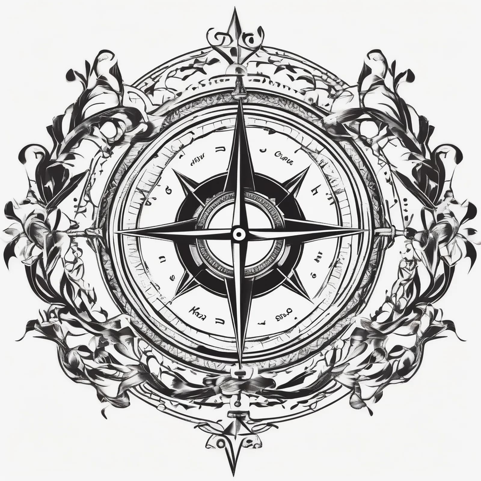 Compass And Knot tattoo design