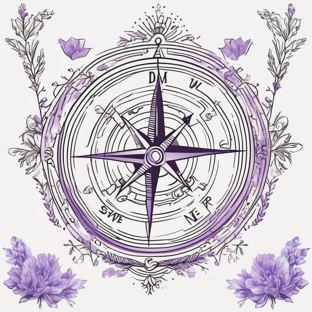 Compass And Lavender tattoo design