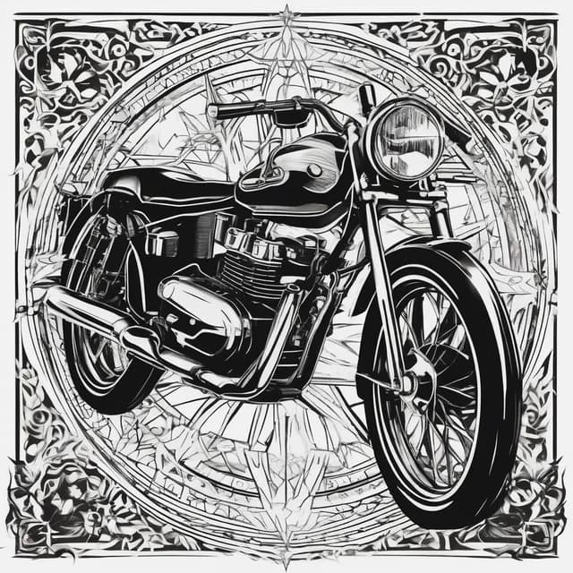 Compass And Motorcycle tattoo design