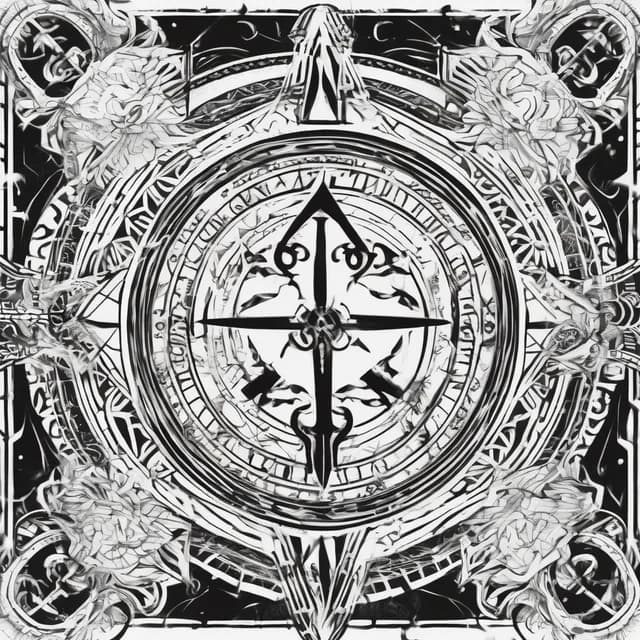 Compass And Norse Runes tattoo design