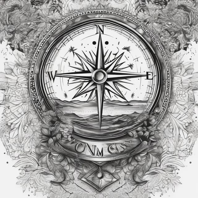 Compass And Open Book tattoo design