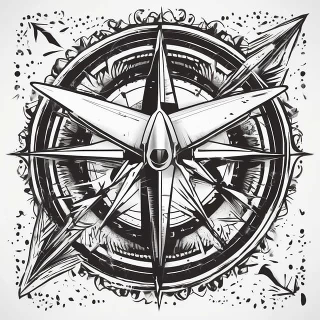 Compass And Paper Plane tattoo design