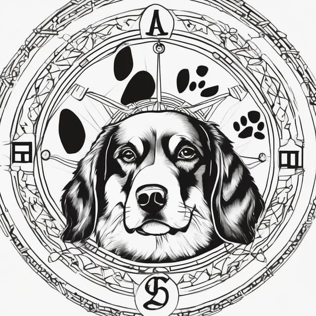 Compass And Paw Print tattoo design