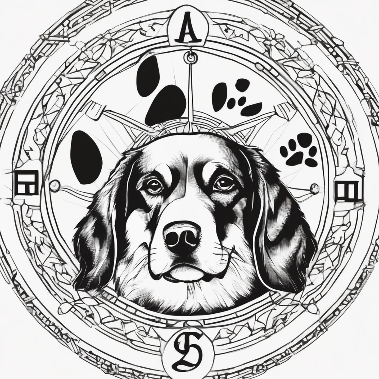 Compass And Paw Print tattoo design