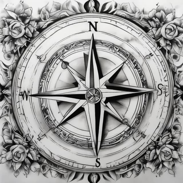 Compass And Praying Hands tattoo design