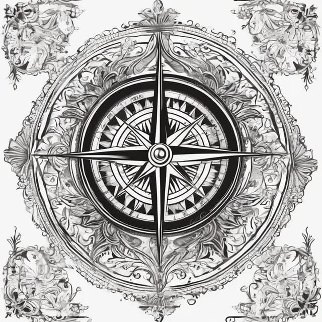 Compass And Quill Pen tattoo design