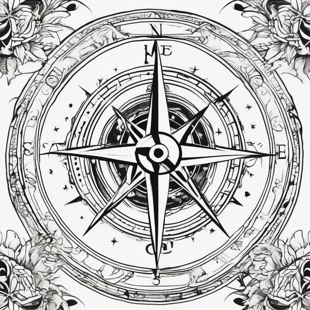 Compass And Sailboat tattoo design