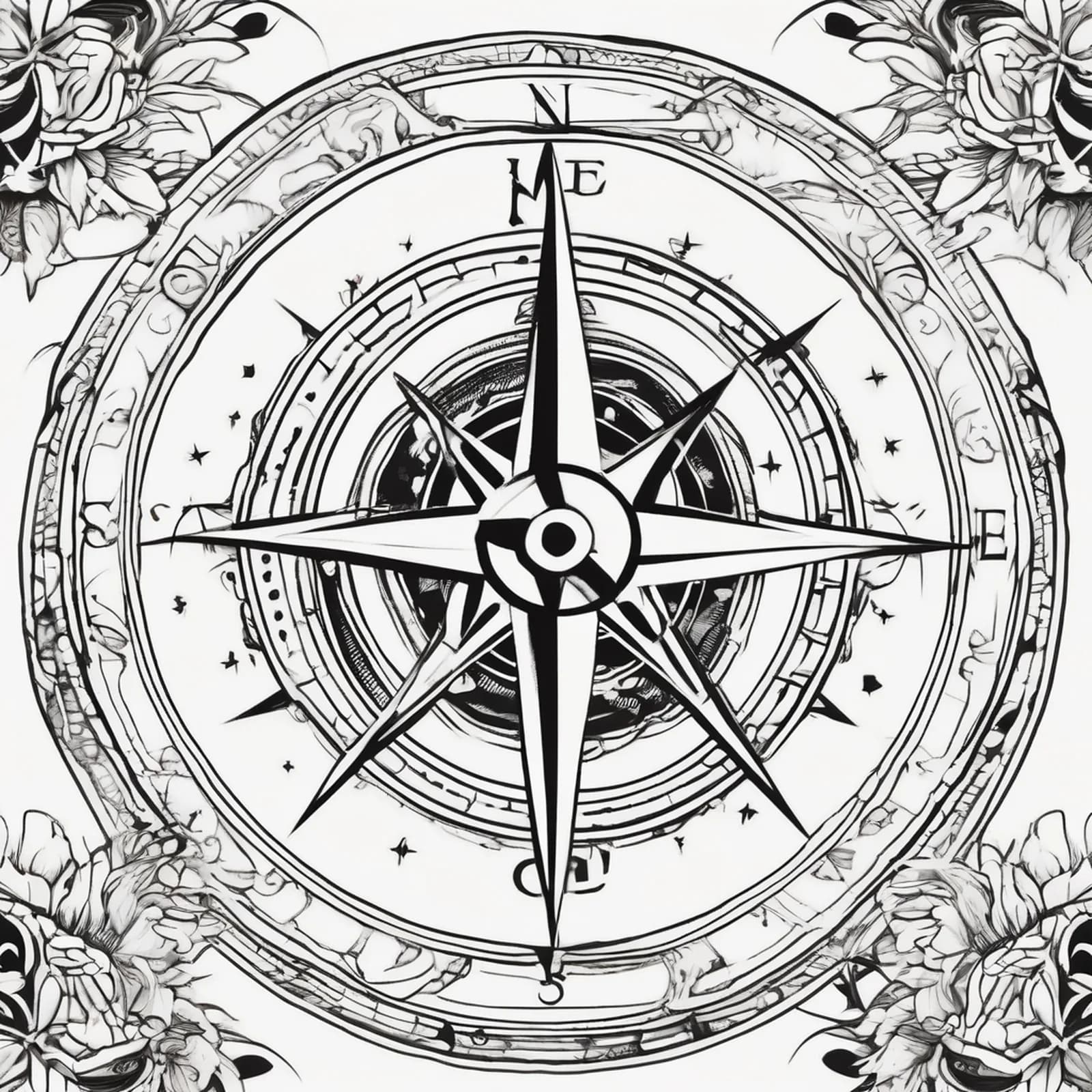 Compass And Sailboat tattoo design
