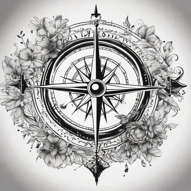 Compass And Semicolon tattoo design