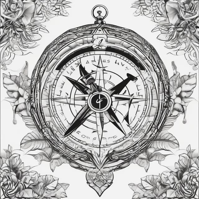 Compass And Snake tattoo design