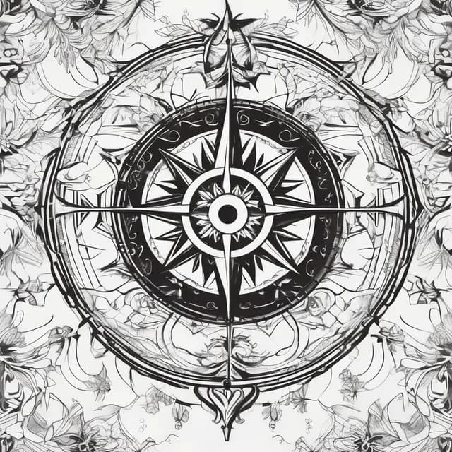 Compass And Snowflake tattoo design