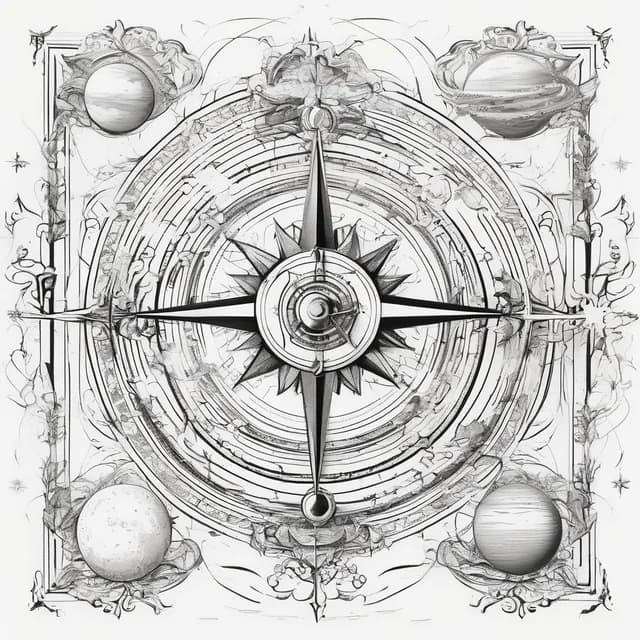 Compass And Solar System tattoo design