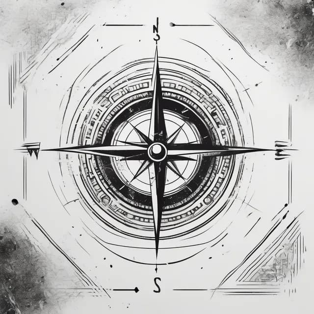 Compass And Soundwave tattoo design