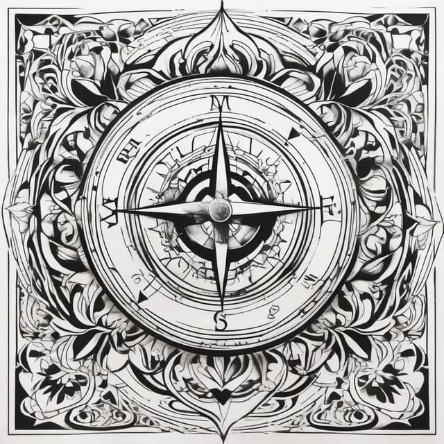 Compass And Water Drop tattoo design