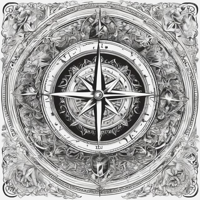 Compass And Zodiac Wheel tattoo design
