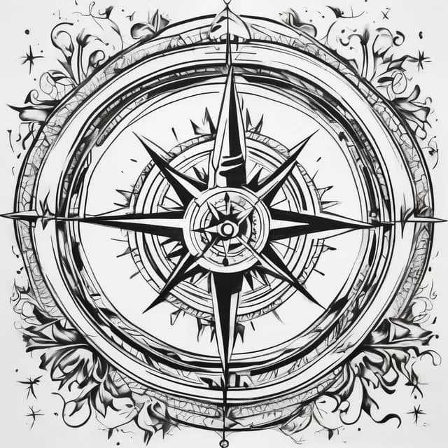 Compass Behind The Ear tattoo design
