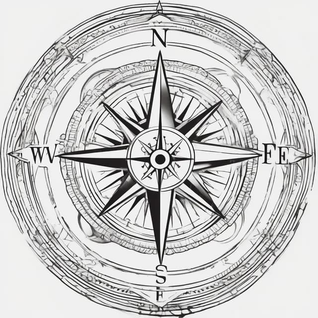 Compass Couple Matching tattoo design