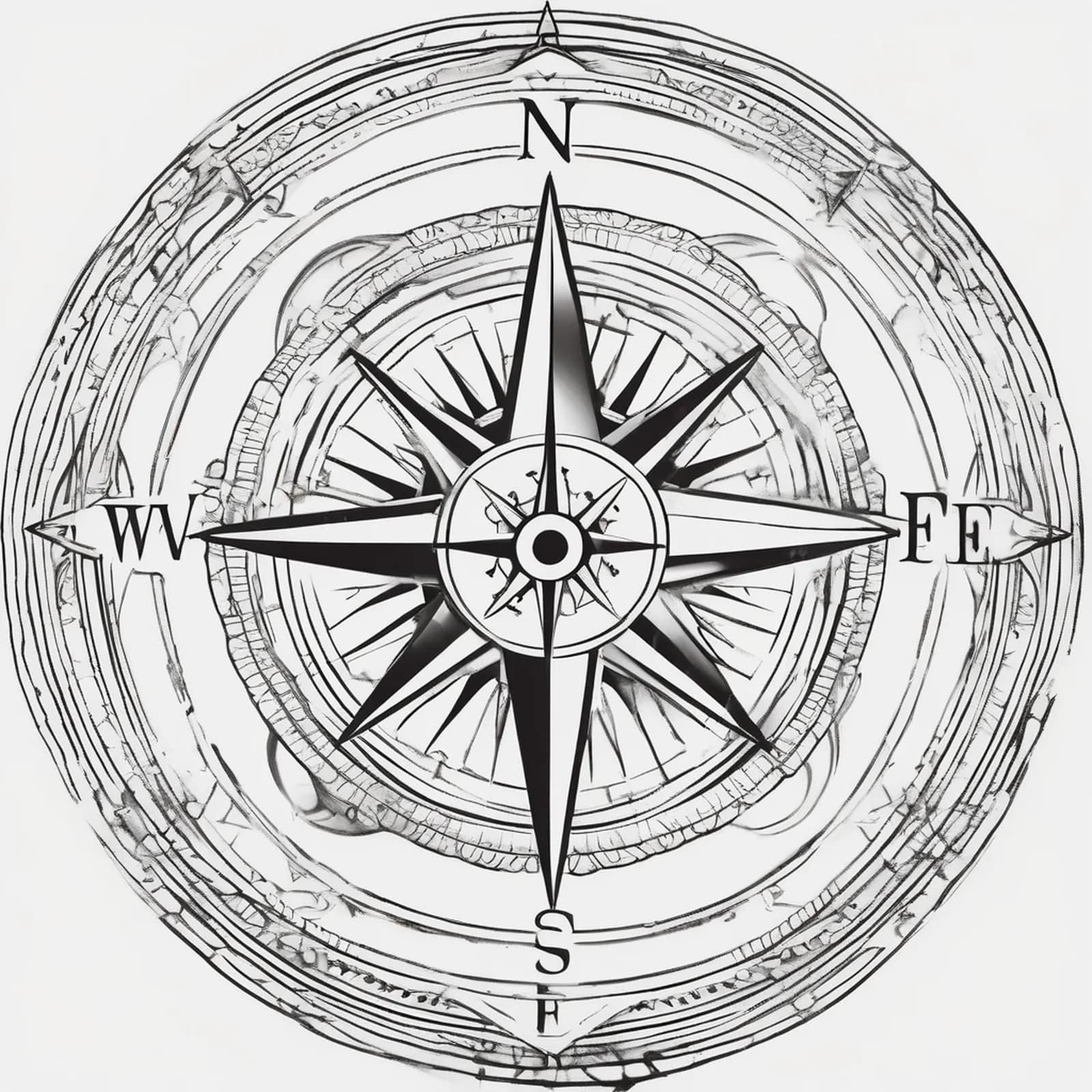 Compass Couple Matching tattoo design