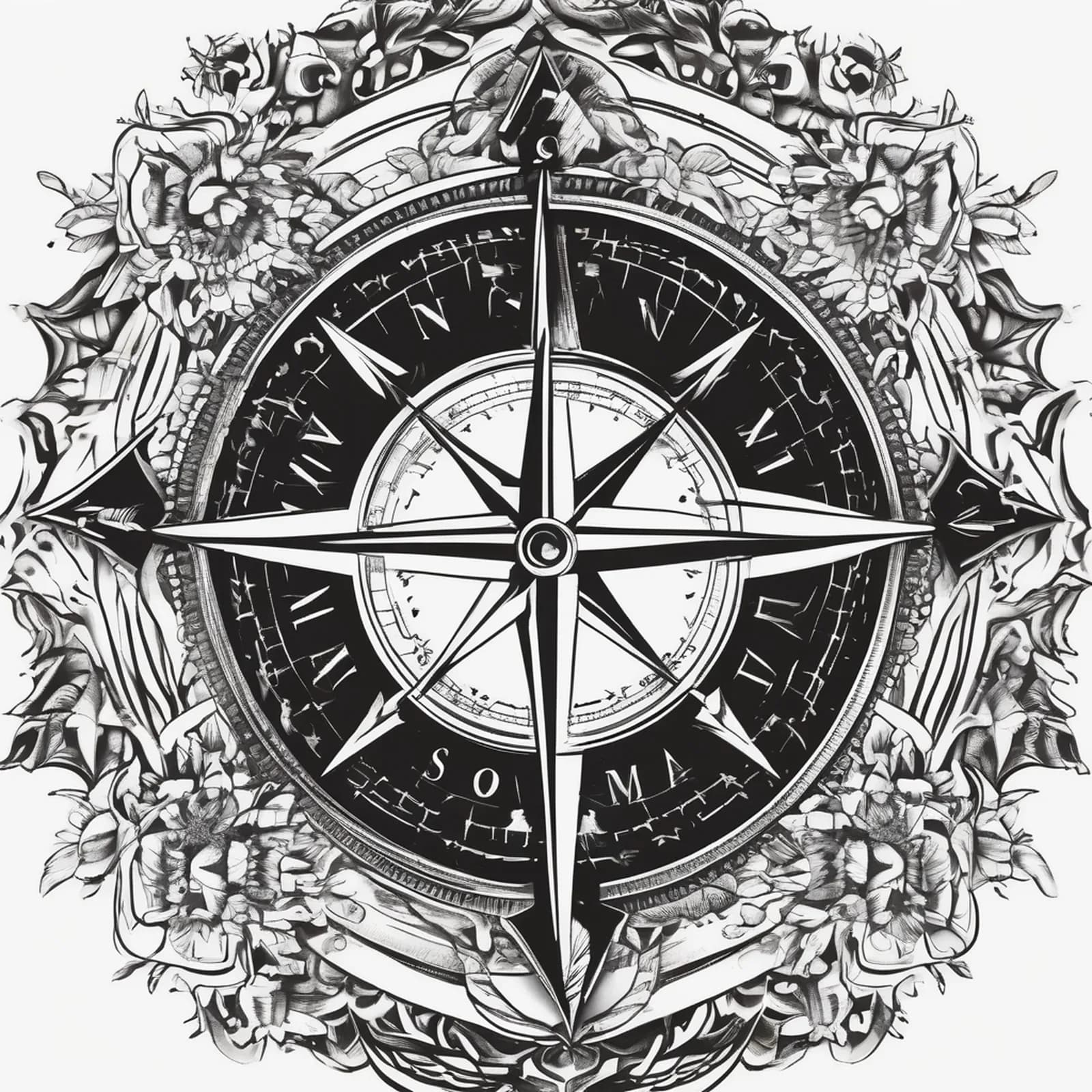 Compass Cover Up tattoo design