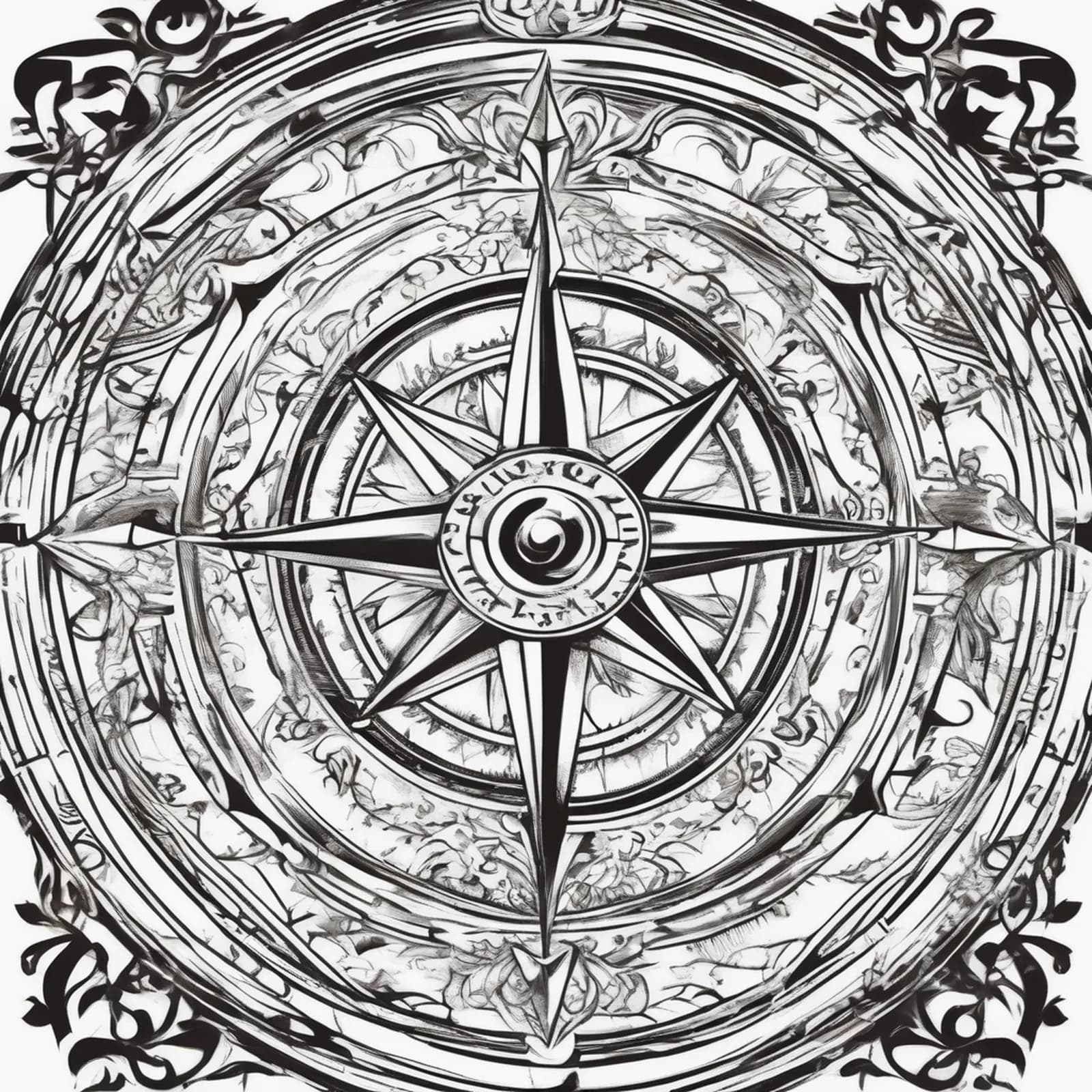 Compass Dial With Direction Marks tattoo design