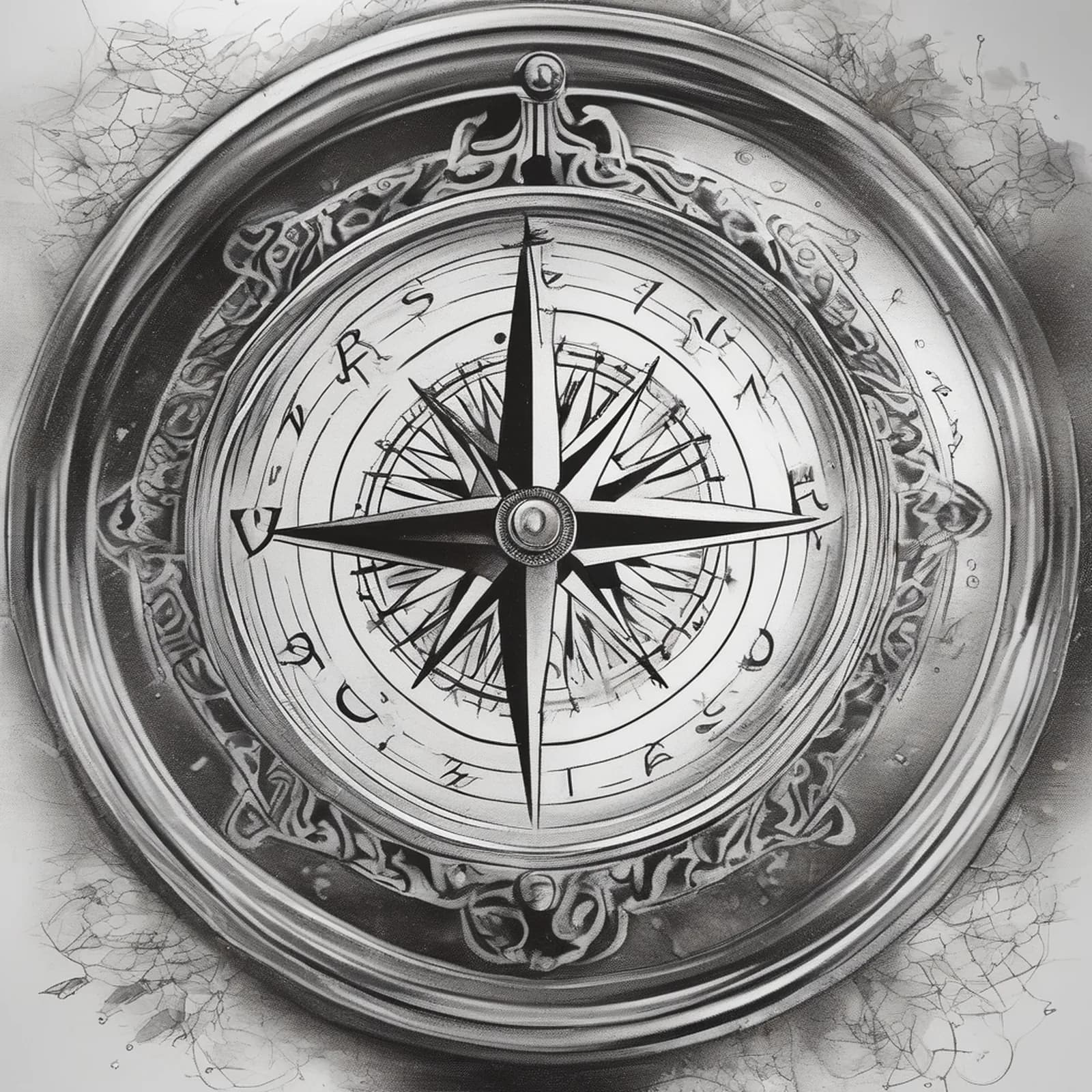 Compass Full Back tattoo design