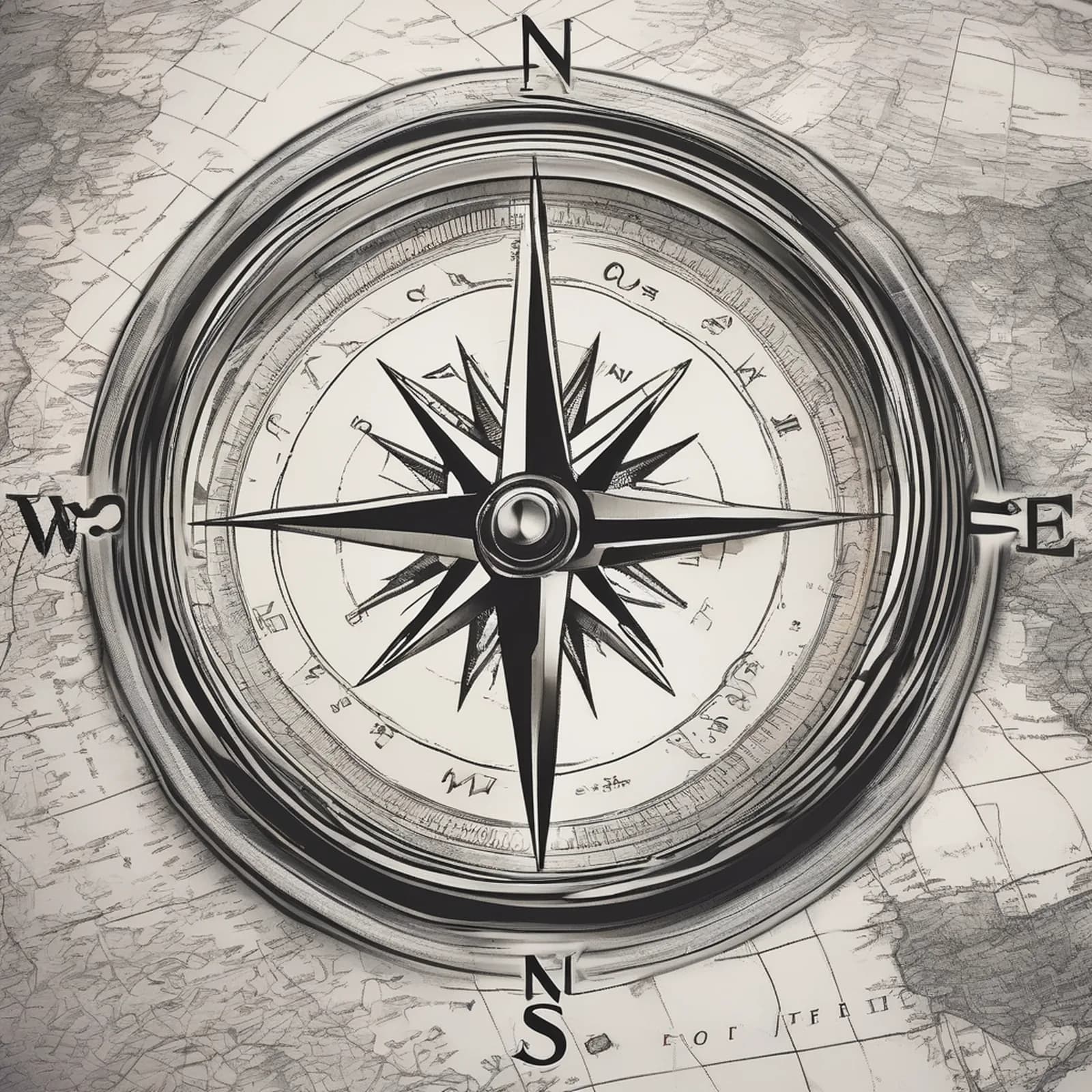 Compass Full Back tattoo design, alternative version 2