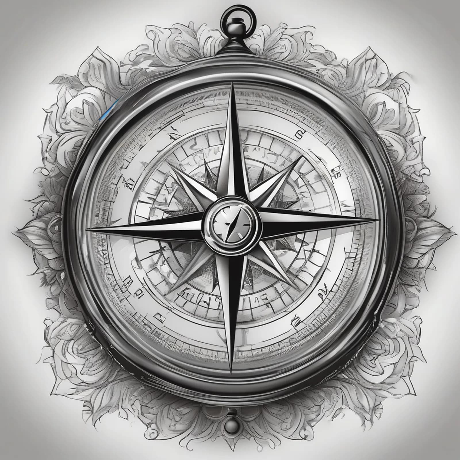 Compass Held In Hands tattoo design