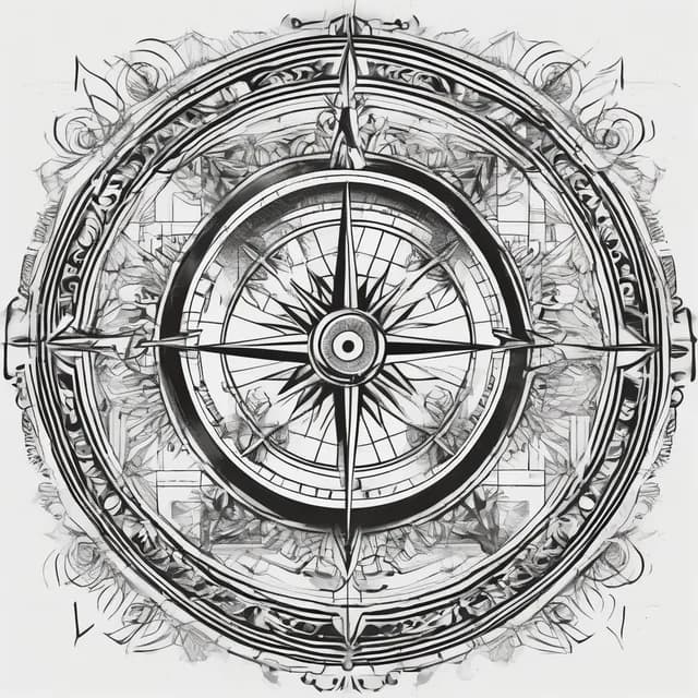 Compass Inside A Circle Frame tattoo design