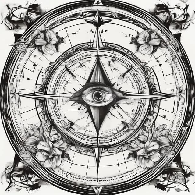 Compass Inside A Triangle tattoo design