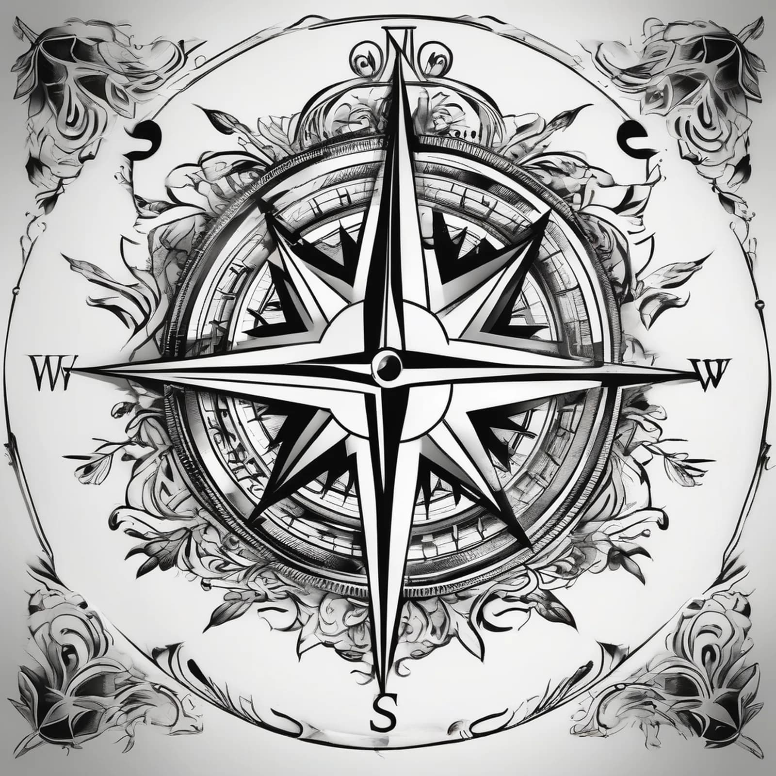 Compass On The Bicep tattoo design