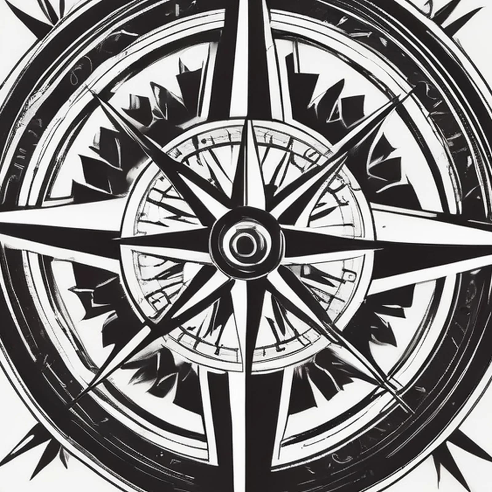 Compass On The Finger tattoo design, close-up detail