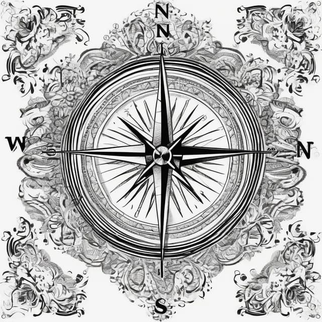 Compass On The Knee tattoo design